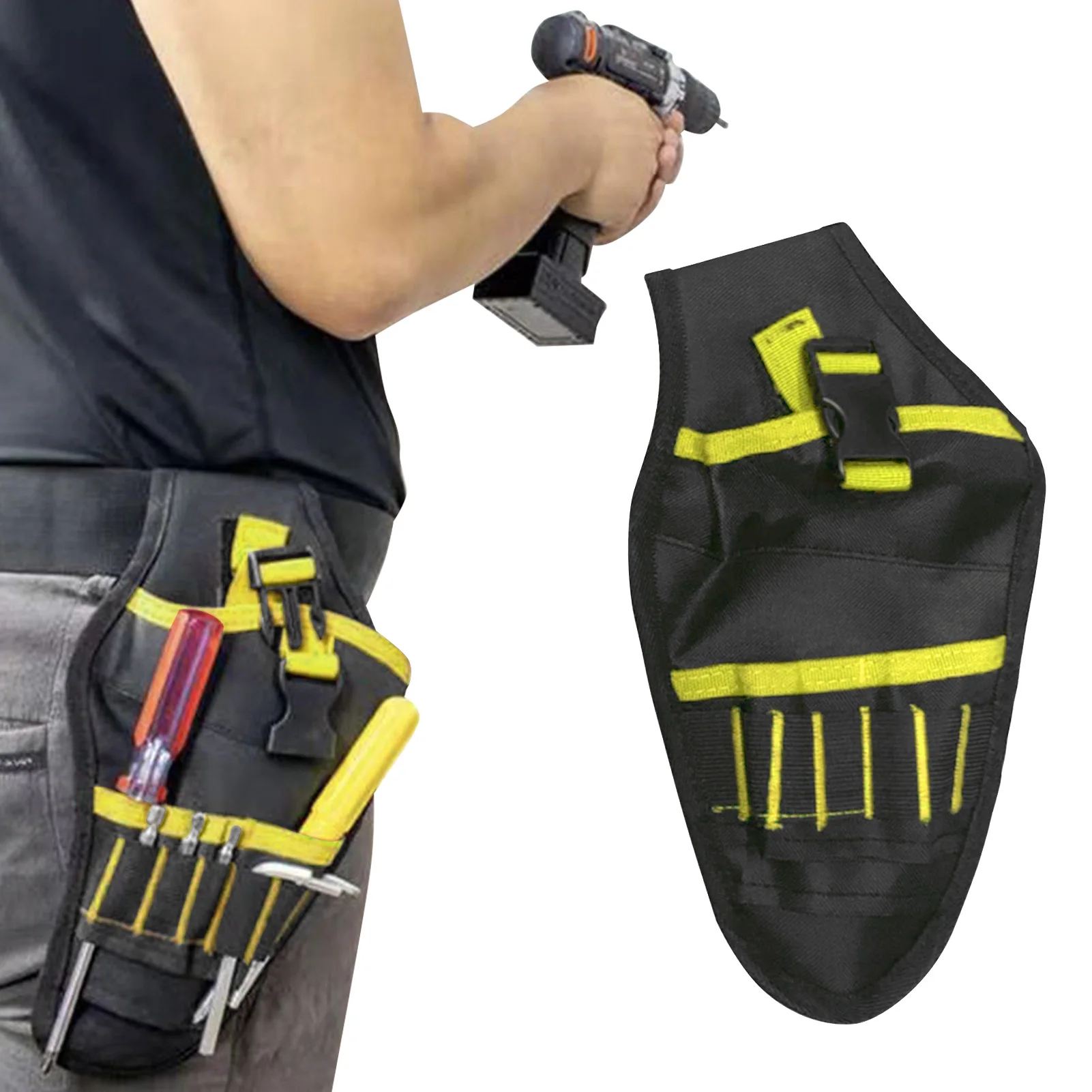 

New Multi-functional Waterproof Drill Holster Waist Tool Bag Electric Waist Belt Tool Pouch Bag For Wrench Hammer Screwdriver