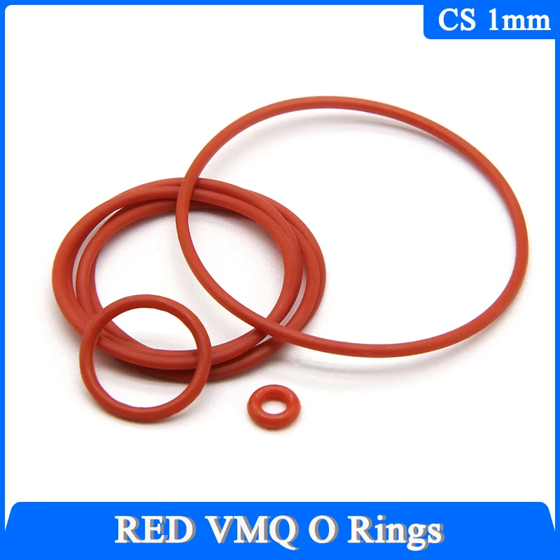 50/100 шт. VMQ уплотнительное кольцо красная силиконовая прокладка толщина CS1 мм