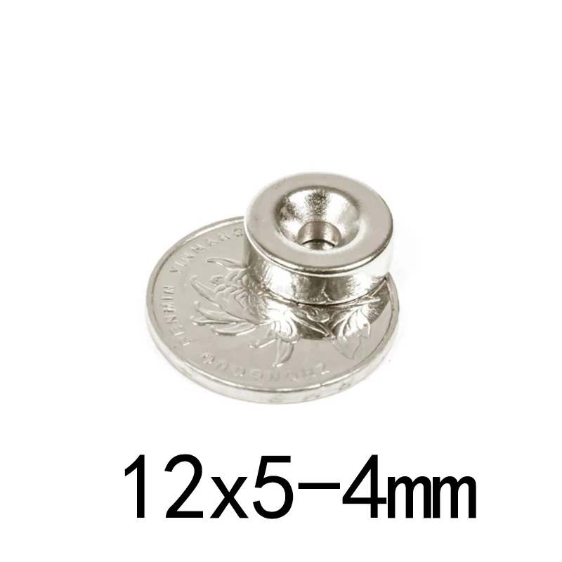

20/50/100 pcs 12x5-4mm Stong Permanent NdFeB Strong Magnets Round Countersunk Neodymium Magnetic Magnet 12*5-4mm