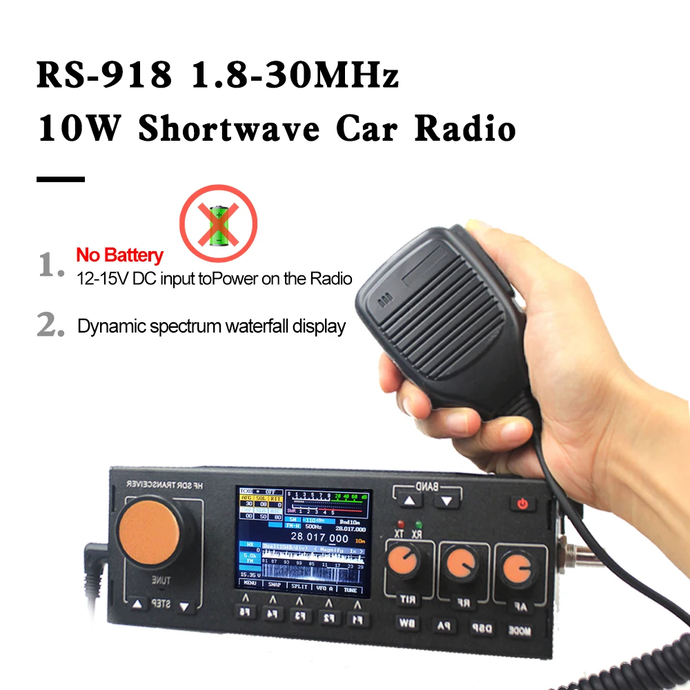 

Recent RS-918 0.5-30MHz HF SDR Transceiver CW LSB USB AM Ham Transceiver 10W Mobile Radio