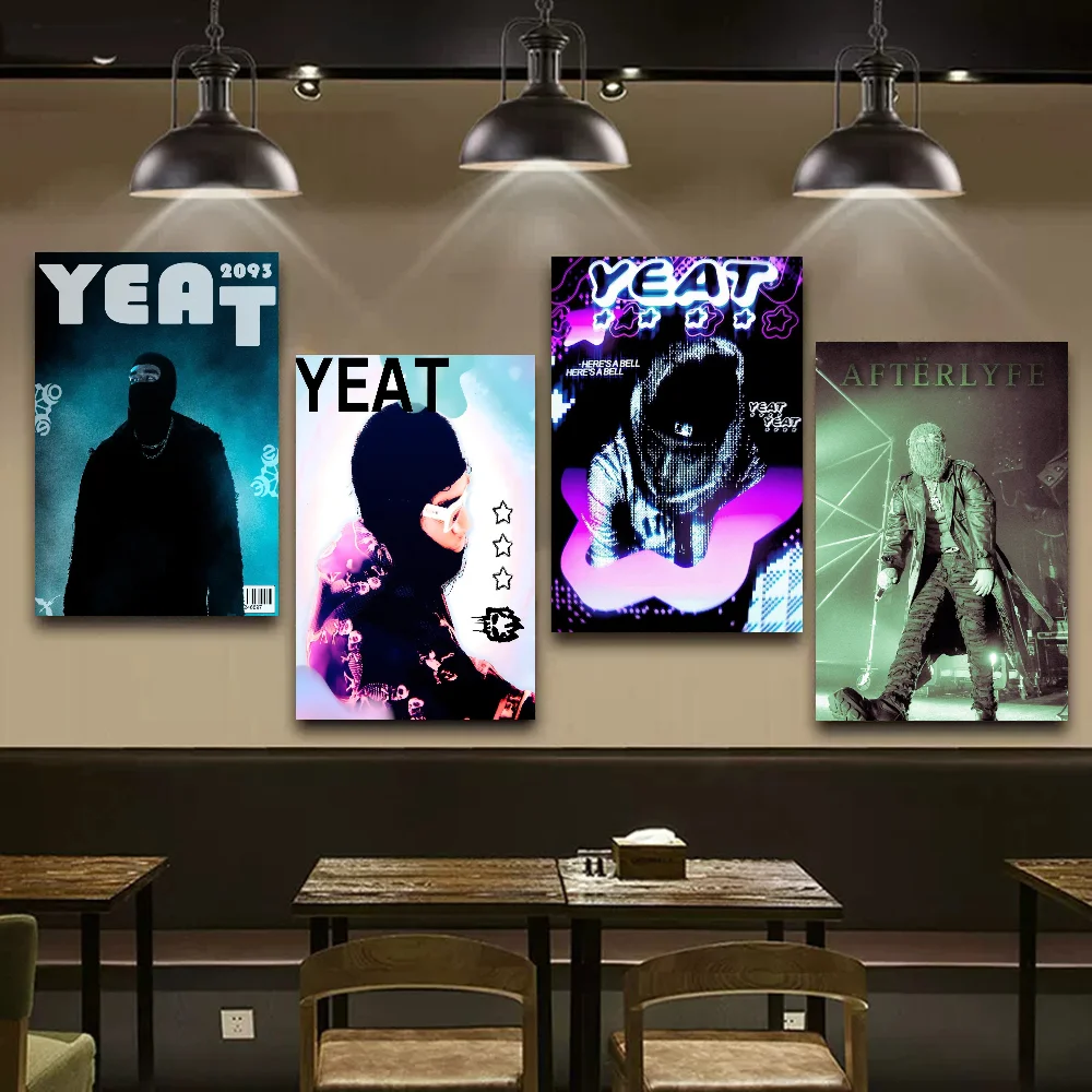 Rapper Y-Yeat Anime Posters Sticky HD Quality Wall Art Retro For Home Kawaii Room Decor