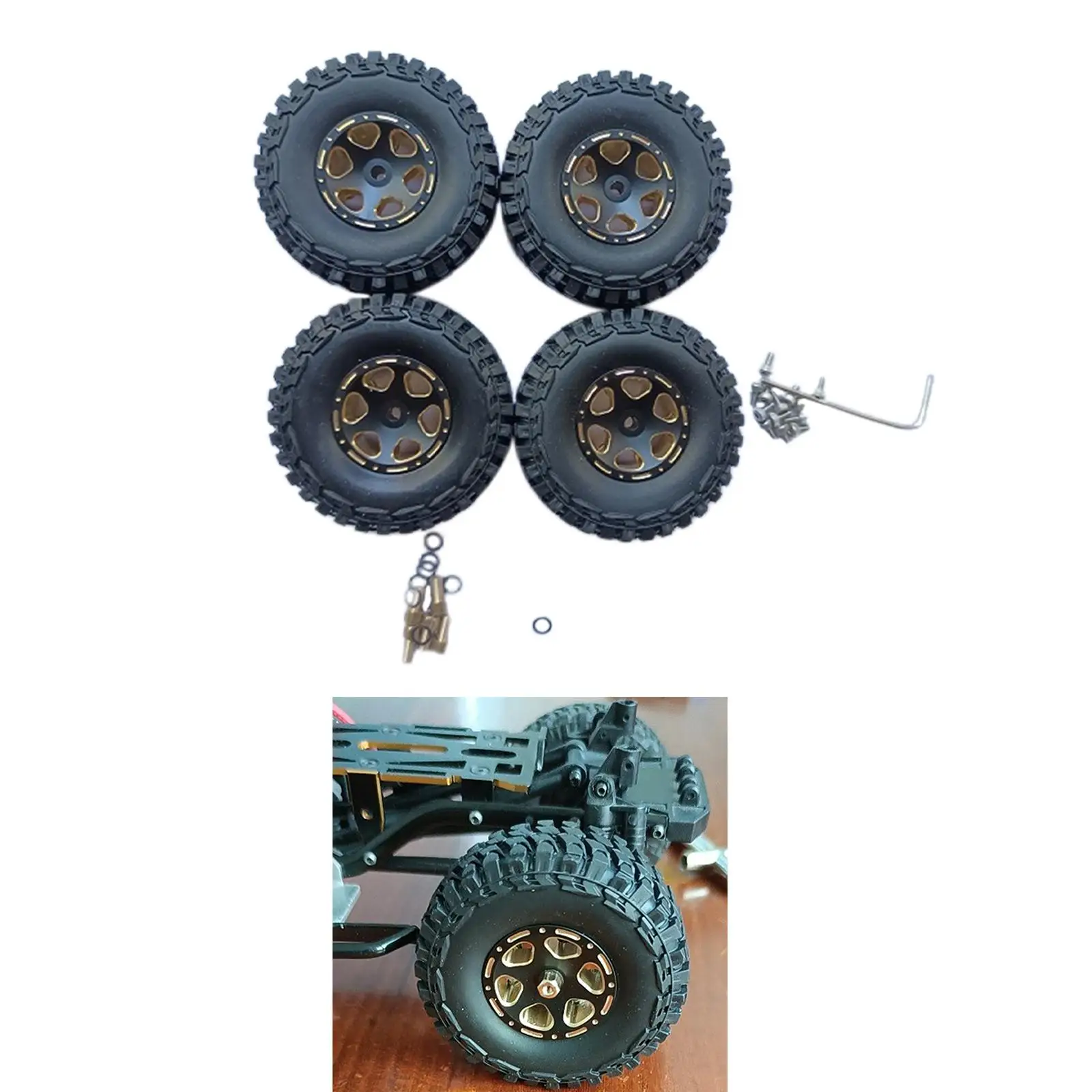 

1:24 RC Car Wheel Rim Tires for SCX24 Axi00002 Buggy Car Spare Parts Accessories