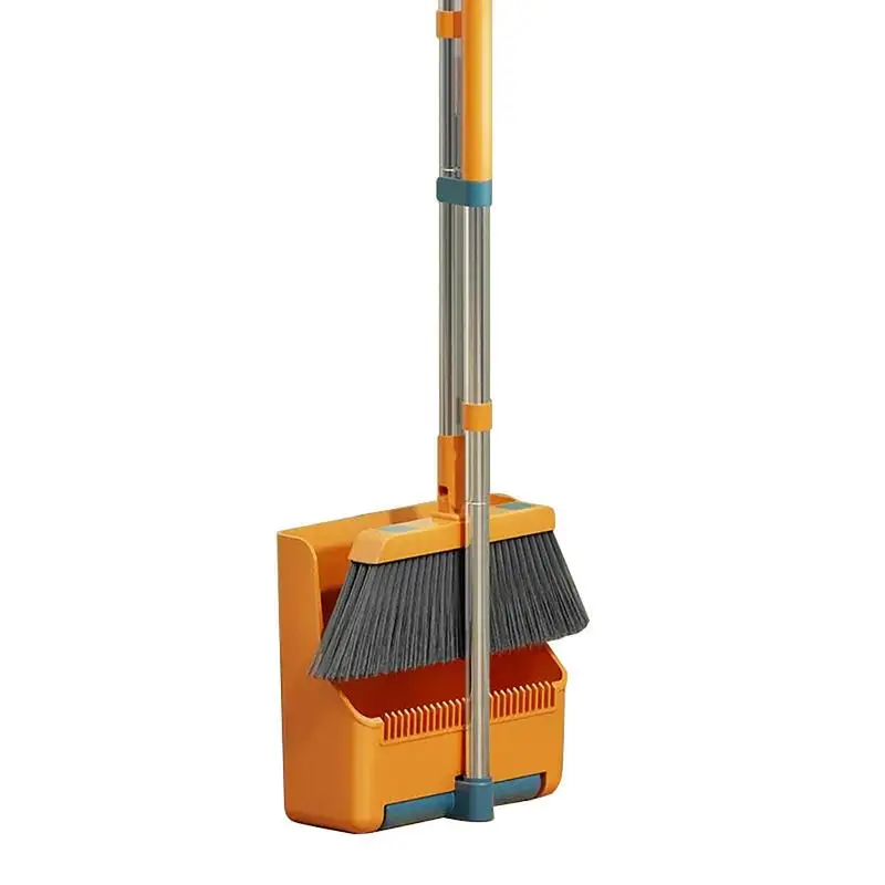

Dustpan And Broom Set For Home Lightweight 180 Rotating Broom And Dustpan Combo Heavy Duty Adjustable Handle Broom Set For