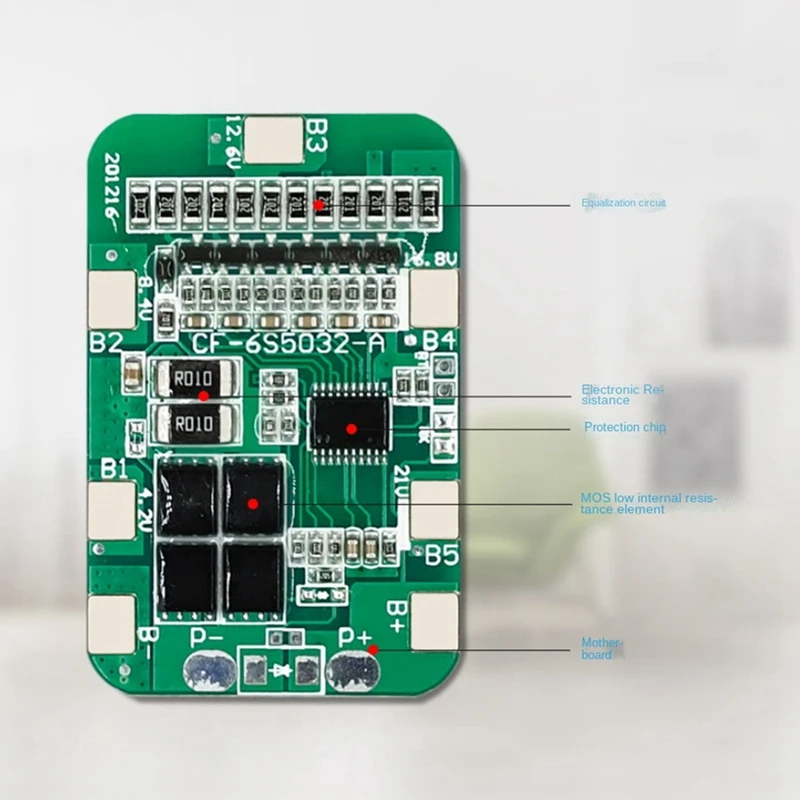 

6S 12A 24V Pcb Bms Lithium Battery 6Packs 18650 Lithium Battery Cell Module Protection Board