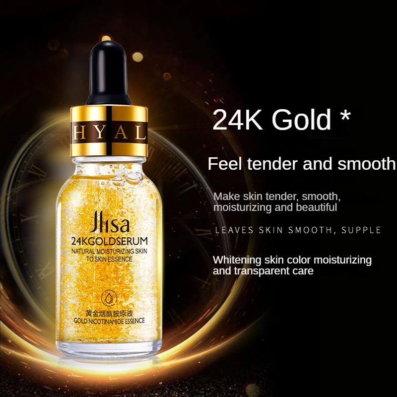 

30ml Jlisa 24K Gold Nicotinamide Essence Serum Moisturizing Oil Control Shrink Pores Anti Aging Anti Acne Whitening Face Care