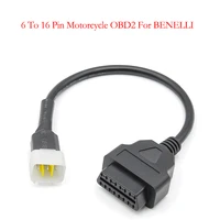 obd motobike connector 6pin to obd2 16pin adaptor cable for benelli motorcycle 6 to 16 pin motorcycle adapters diagnostic tools