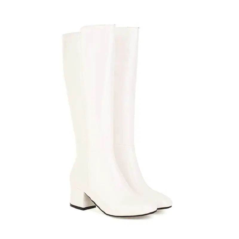 Женские лакированные туфли QPLYXCO из искусственной кожи красные Белые зимние