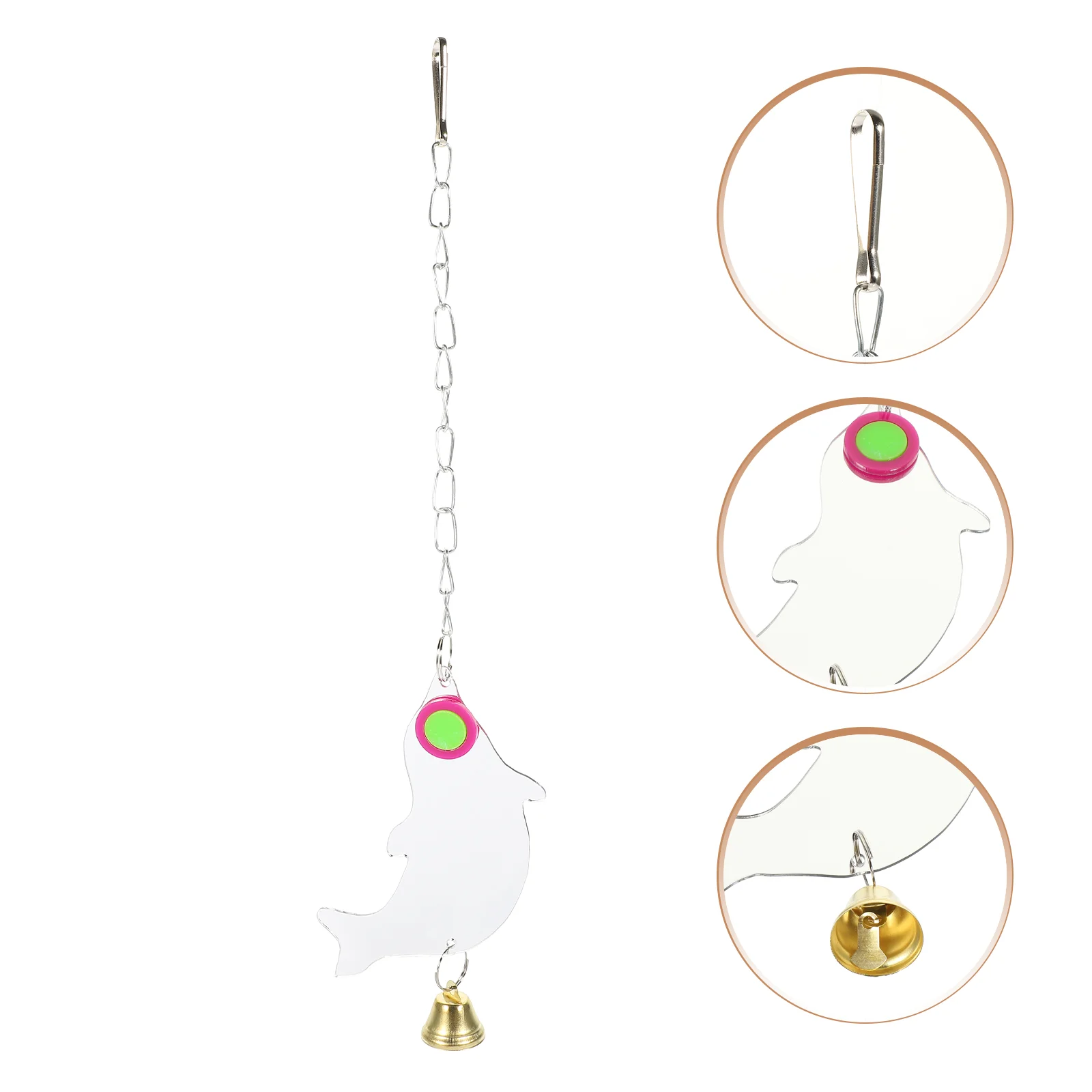 

Bird Mirror Cage Toy Parrot Toys Parakeet Bell Swing Stand Bells Birds Play Plaything Self Enjoy Acrylic Accessories Accessory