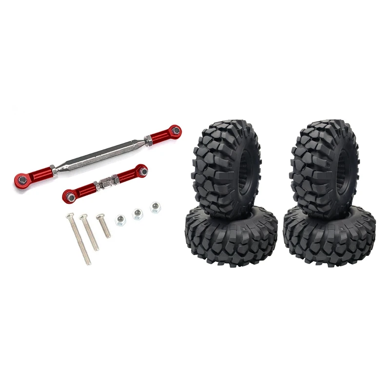 

2 Set RC Car Parts: 1 Set Steering Linkage Servo Link Pull Rod Turnbuckle & 1 Set 1.9 Inch Rubber Tyre 1.9 Wheel Tires