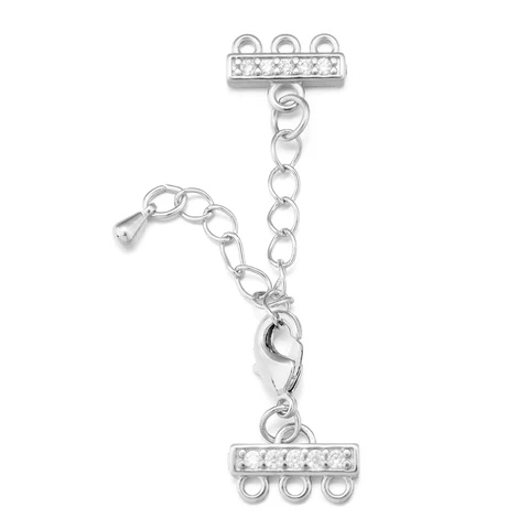 Комплект застежек-лобстеров Louleur с цирконами