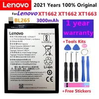 original bl265 3000mah battery for lenovo xt1662 motorola moto m xt1662 xt1663 mobile phone gift tools stickers