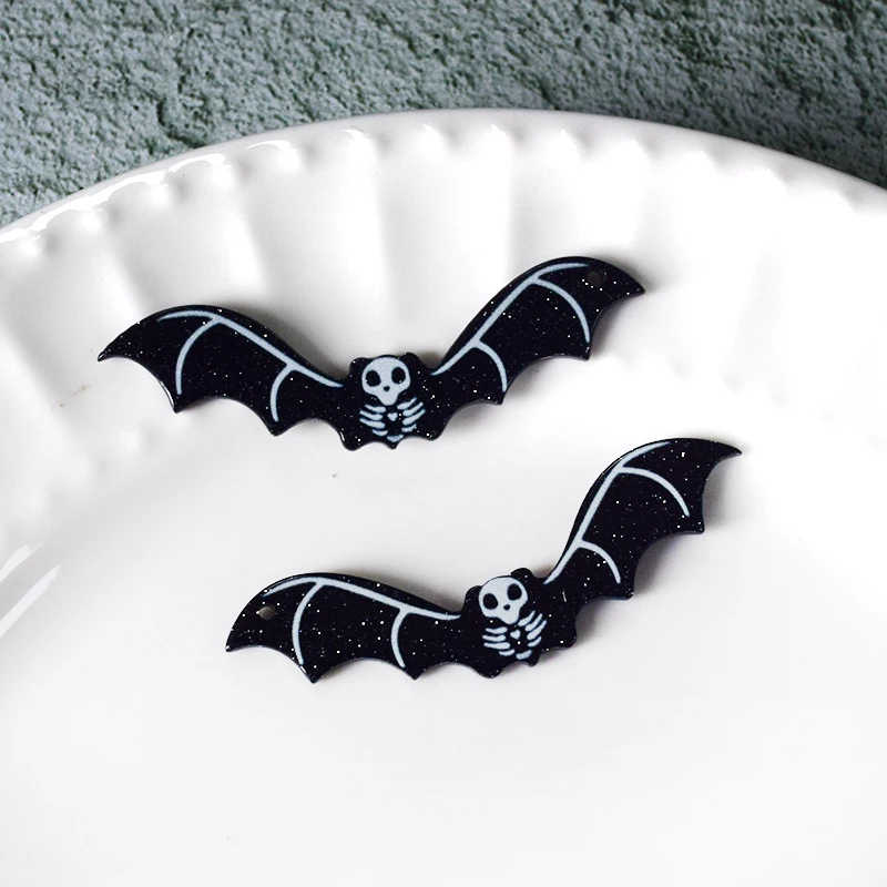 10 шт. Акриловые Черные Подвески в виде черепа животных на Хеллоуин забавная