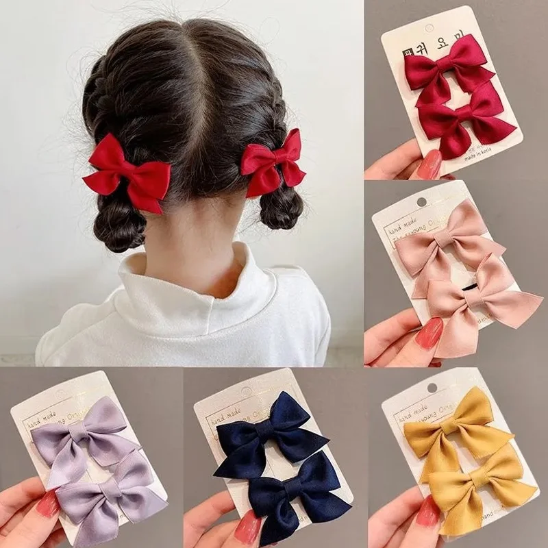 

2022 New Bow Headgear Cute Sweet Little Girl Hair Accessories Summer Girls Net Red Clips Baby Hairpins Children Hair Clips Gifts