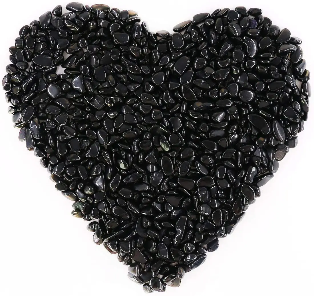 

Black Obsidian Quartz Stones Tumbled Chips Crushed Crystal Natural Rocks Home Indoor Decorative Gravel Feng Shui Healing Stones