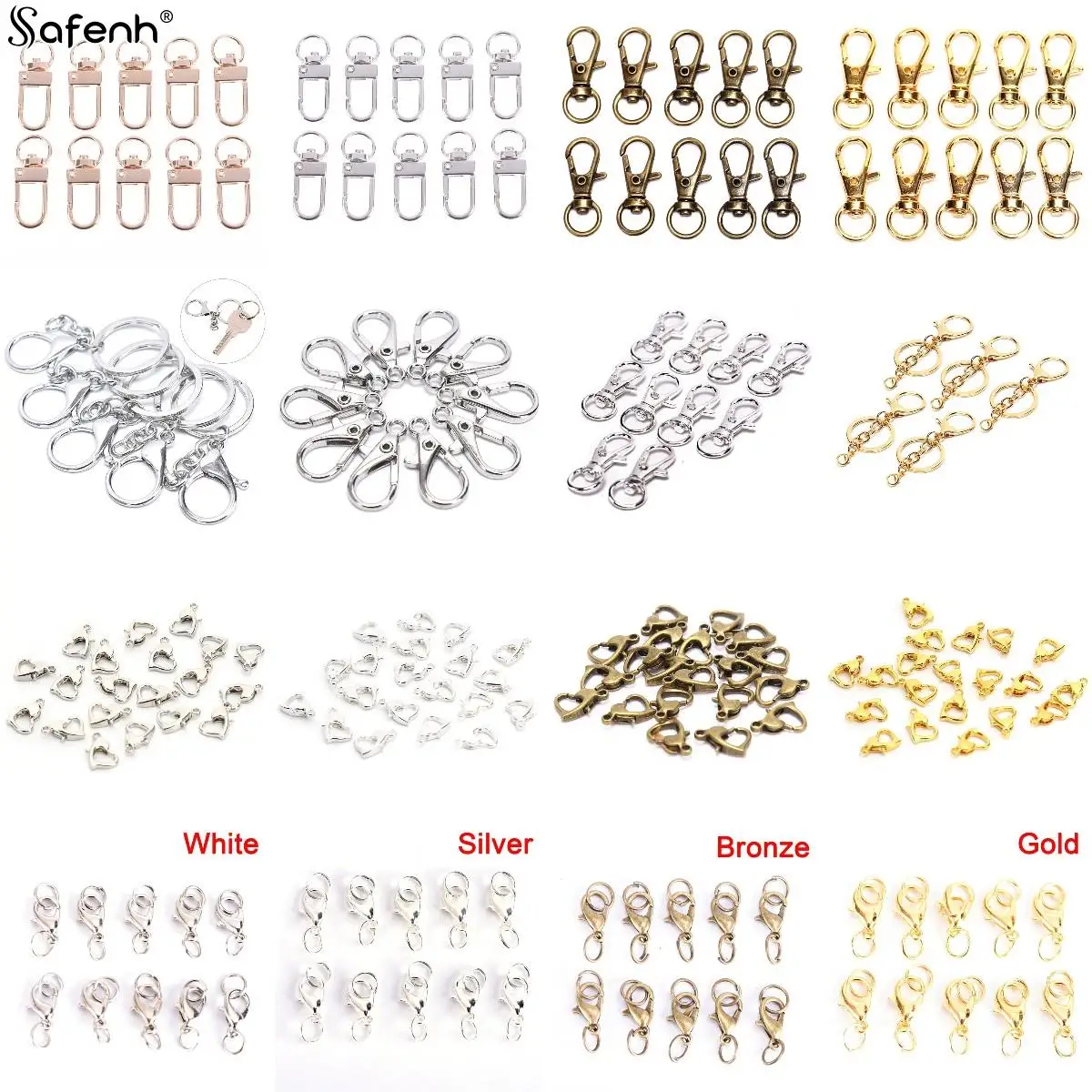 

5/10/20pcs Snap Lobster Clasp Hooks Silver，Gold Plated DIY Jewelry Making Findings For Keychain Neckalce Bracelet Supplies