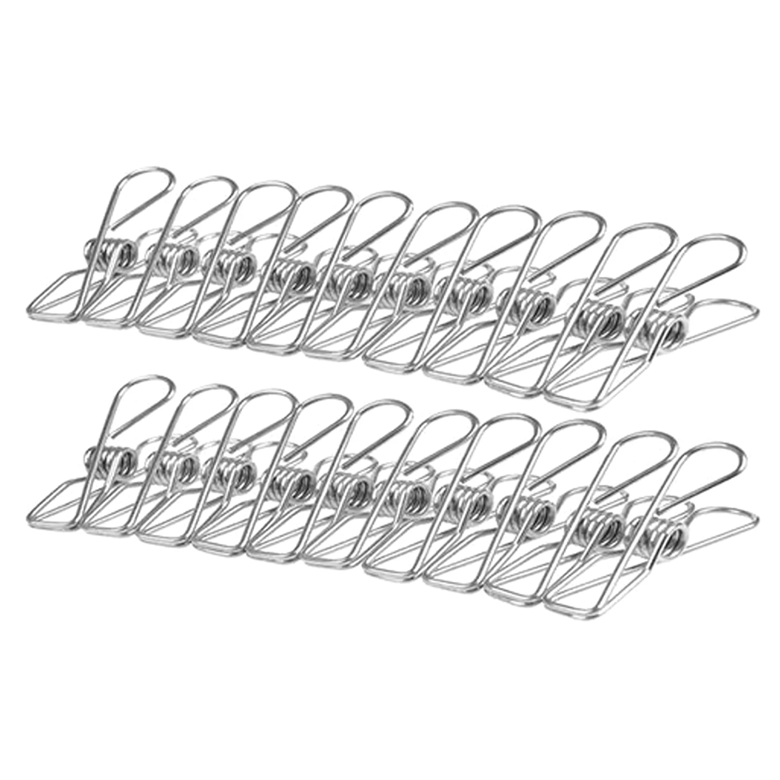 

20pcs Bag Sealing Multifunctional Picture Hanging Clothes Pin Heavy Duty Stainless Steel Home For Laundry Files Tidying Sturdy