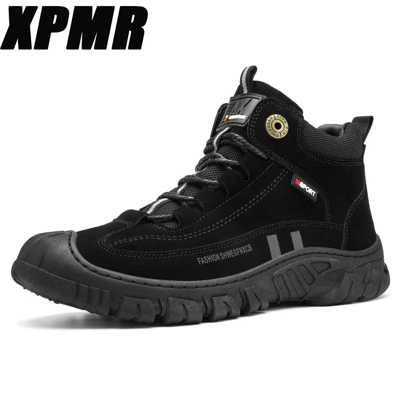 

Новинка 2022, мужские походные туфли на осень и зиму с бархатным утеплителем, уличная Водонепроницаемая Нескользящая повседневная обувь, зим...