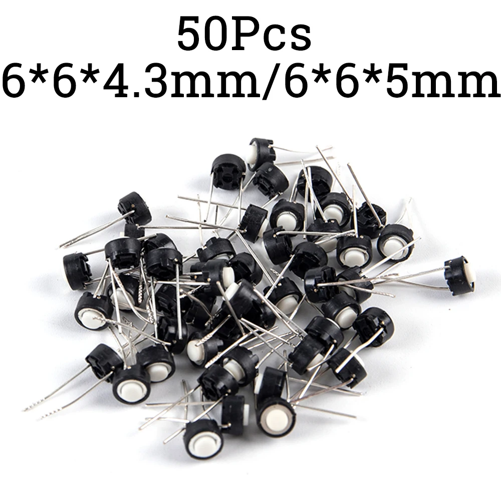 Тактовый переключатель ALPS, 6*6*4,3/6*6*5, сенсорный переключатель 6*6*4,3 мм/6*6*5 мм, Тактильный кнопочный микро-переключатель DIP, 50 шт./партия