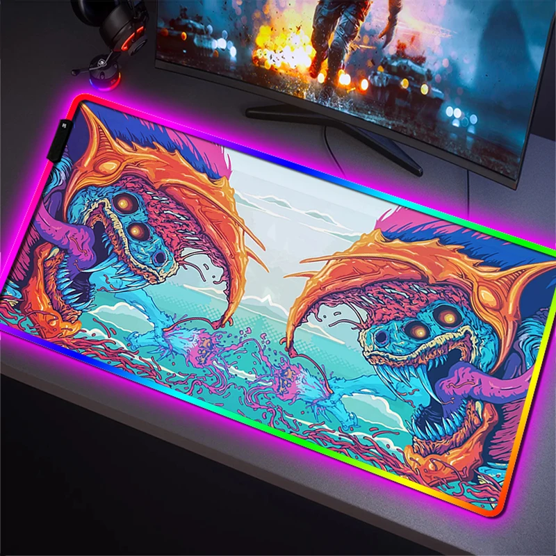 

RGB Desk Protector Hyper Beast Mouse Pads LED Gamer Keyboard Pad Backlight Pc Accessories Mousepad Gaming Mats Mat Mause Large