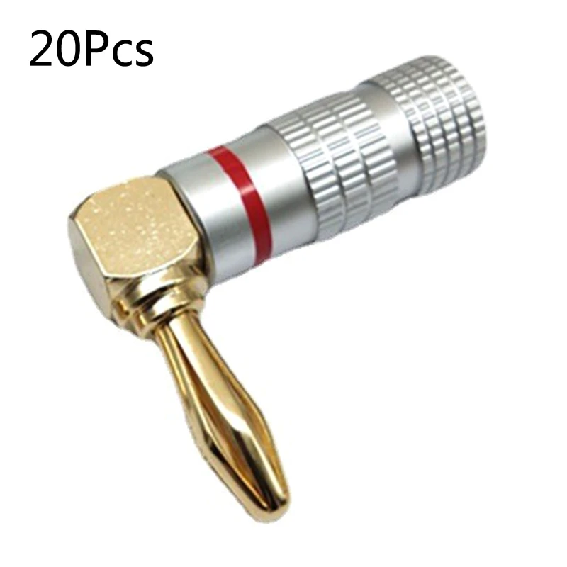 

90 Degree Speaker Connectors Banana Plugs Right Angle Speaker Cable Speaker Plugs for Speaker Wire Wall Plate Home Theat