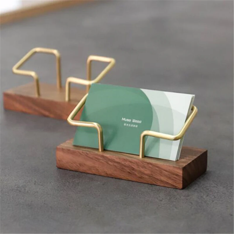 Латунная деловая искусственная деревянная стойка для карт с именем