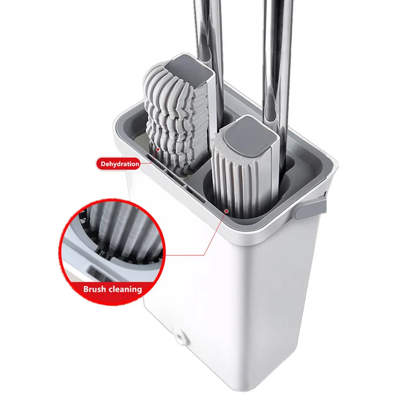 

Hand Swivel Free Squeeze Sponge Household Head With Mop Free Bucket Lazy Rubber Shipping Clean Wash Wringer Draine Cotton