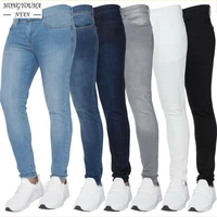 spring autumn man pants business fashion black stretch regular fit male jeans skinny casual classic streetwear men trousers blue