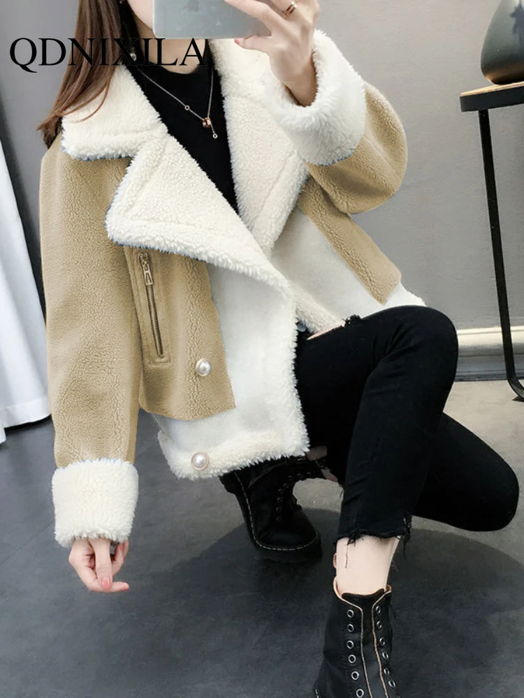 Осень-зима 2022 Новое Стильное пальто из овечьей шерсти женский короткий Свободный