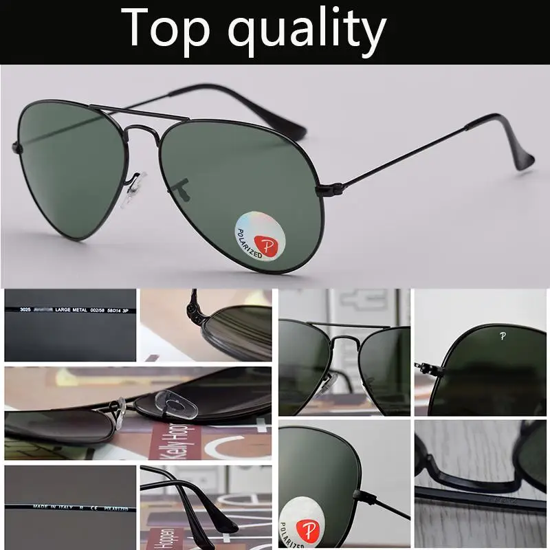 

Top Quality Pilot Polarized Sunglasses Men Women Real Glass Lenses Male Sun Glasses Oculos Gafas Gafas De Sol Hombre