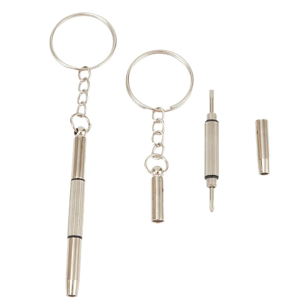 

2PC Mini 3in1 Screwdriver Glasses Phone Watch Screw Repair Tool Keyring Keychain Bolt Remover Stripped Screws Extractor Demoliti