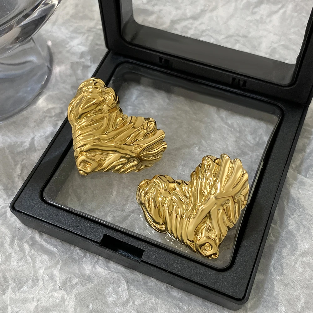 Женские серьги Greatera из нержавеющей стали трехмерные с необычным рисунком любви