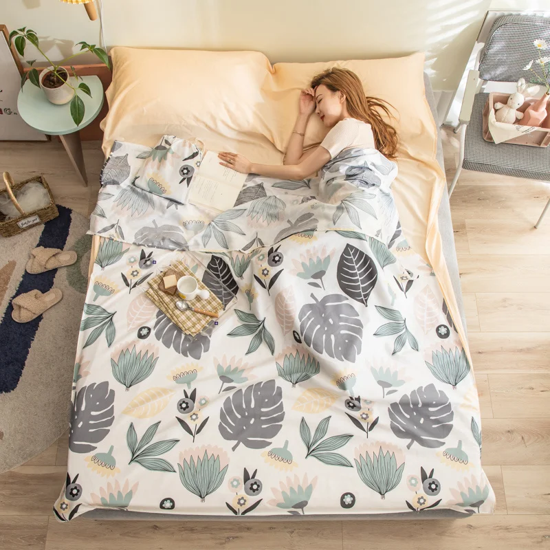 

Printed Bed Sheets Pure Cotton Portable Bed Sheet Cover For Home And Travel