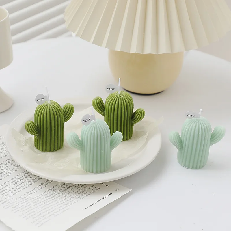 

Kawaii Cute Cactus Scented Candles Creative Home Decoration Handmade Soy Wax Candle Photo Props Birthday Gifts