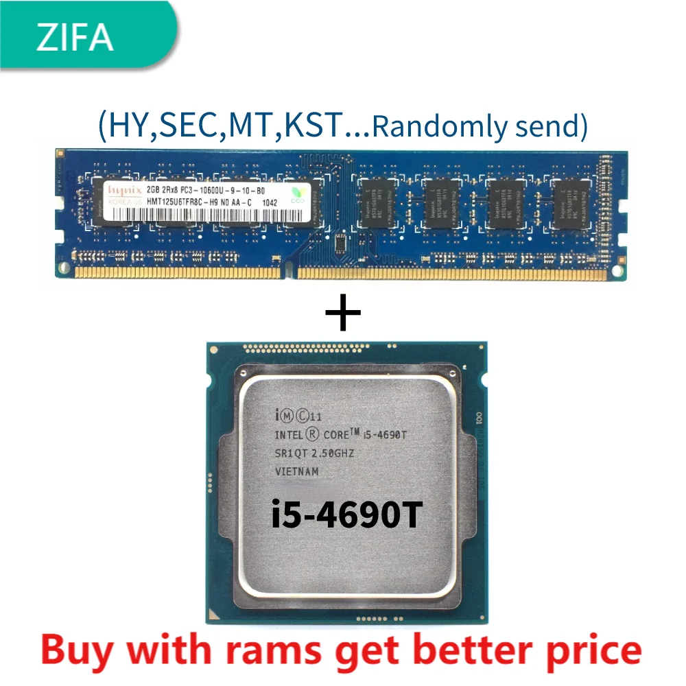 

DDR3 2G 1333Mhz with used i5 4690T 2.5GHz Quad-Core 6M 45W LGA 1150 Processor CPU i5-4690T