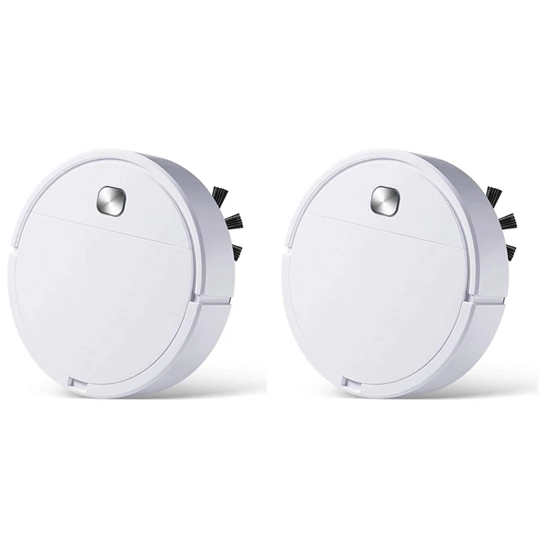 

2X 3-In-1 Robot Vacuum Cleaner Rechargeable Smart Sweeping Dry Wet Vacuum Cleaner