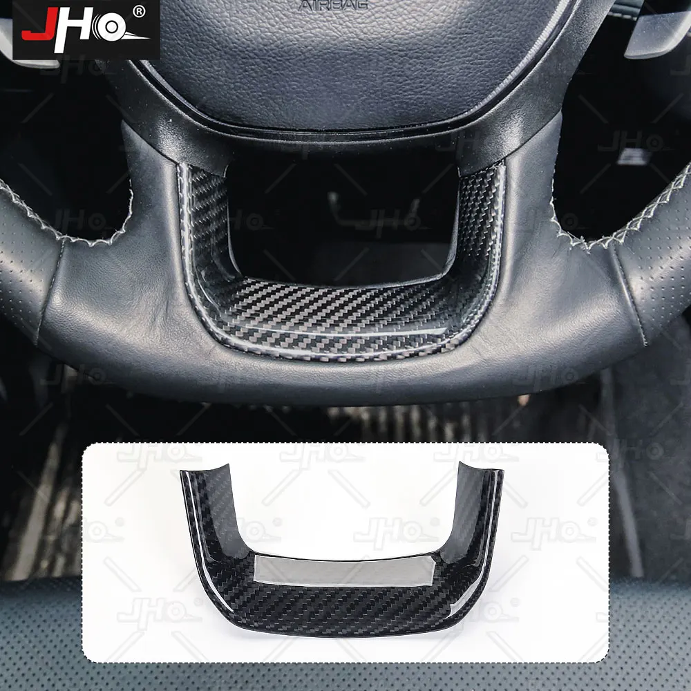 

JHO Real Carbon Fiber Steering Wheel Frame Panel Cover Trim Decorate Overlay Fit for Ram 1500 TRX 2022 2023 Pickup Accessories