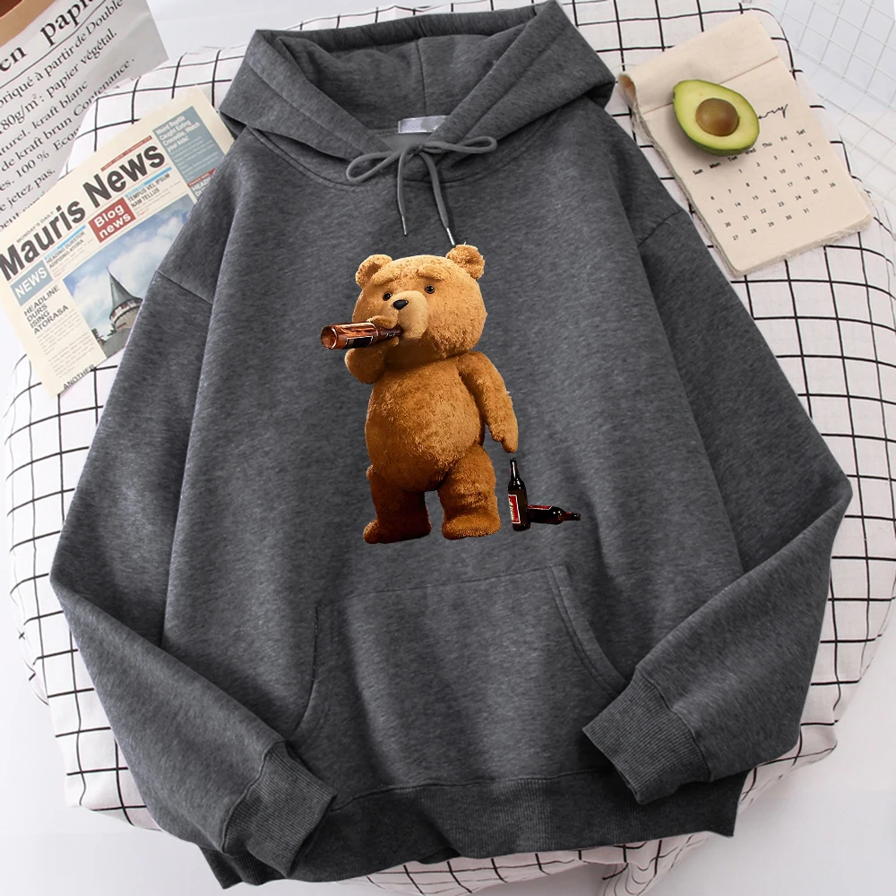 

Mr.Teddy Bear-толстовка с капюшоном для любителей пива Удобные шикарные толстовки, удобная одежда с карманами, модная повседневная Уличная одежд...