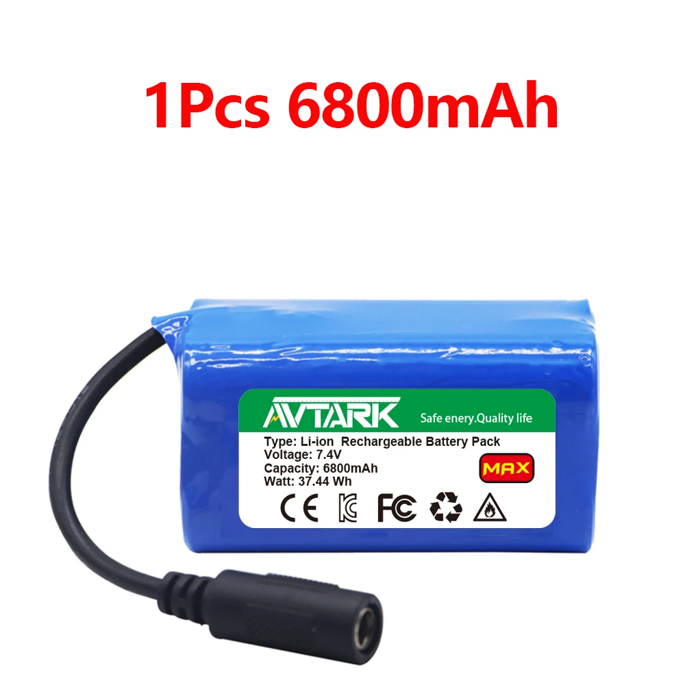 Фото Lipo аккумулятор для T188 T888 2011-5 с дистанционным управлением, эхолот, рыболовная приманка, лодка, запасные части, аксессуары для радиоуправляемых игрушек, 2S, 7,4 В, 6800 мАч. №1