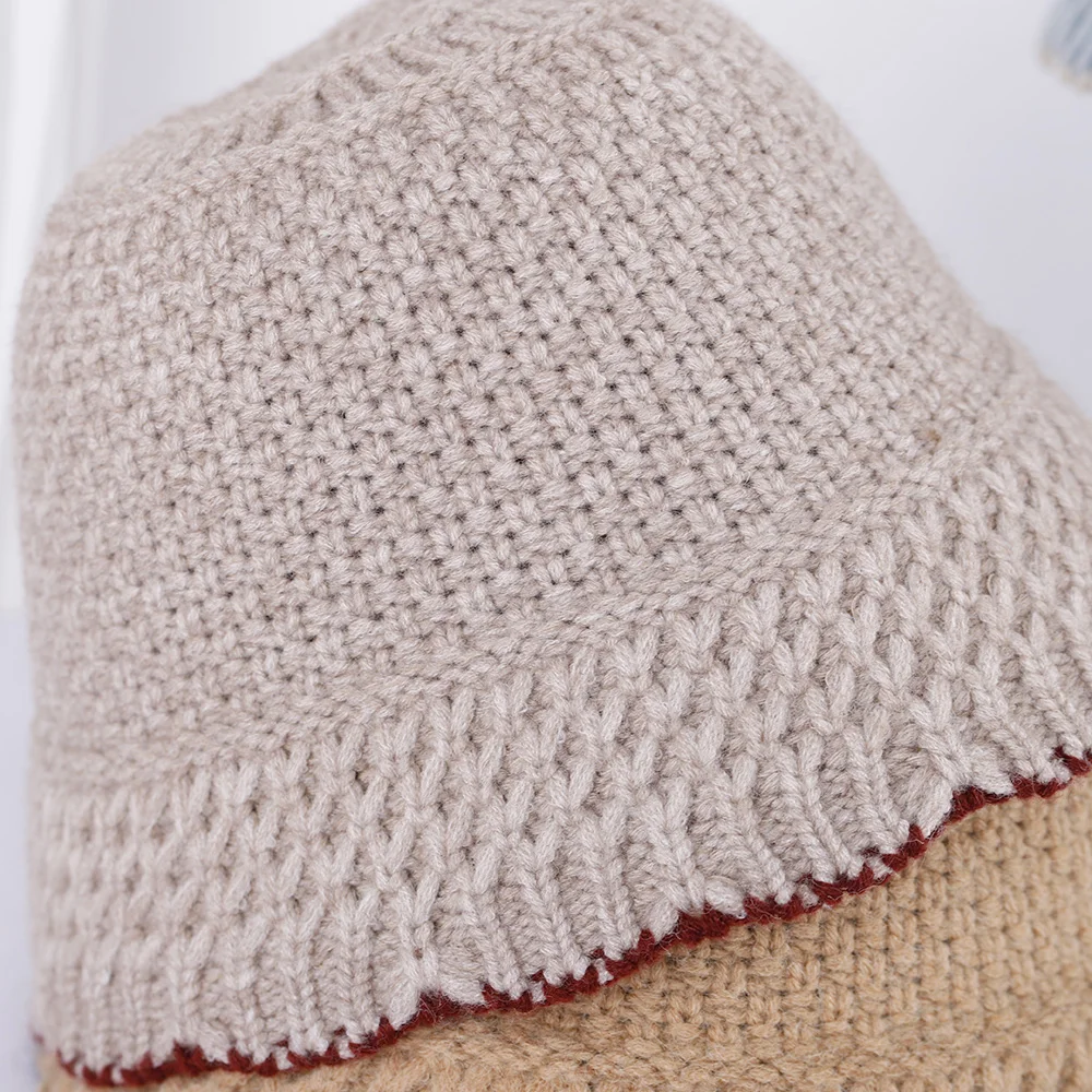 Панама Женская осенне-зимняя вязаная складная однотонная