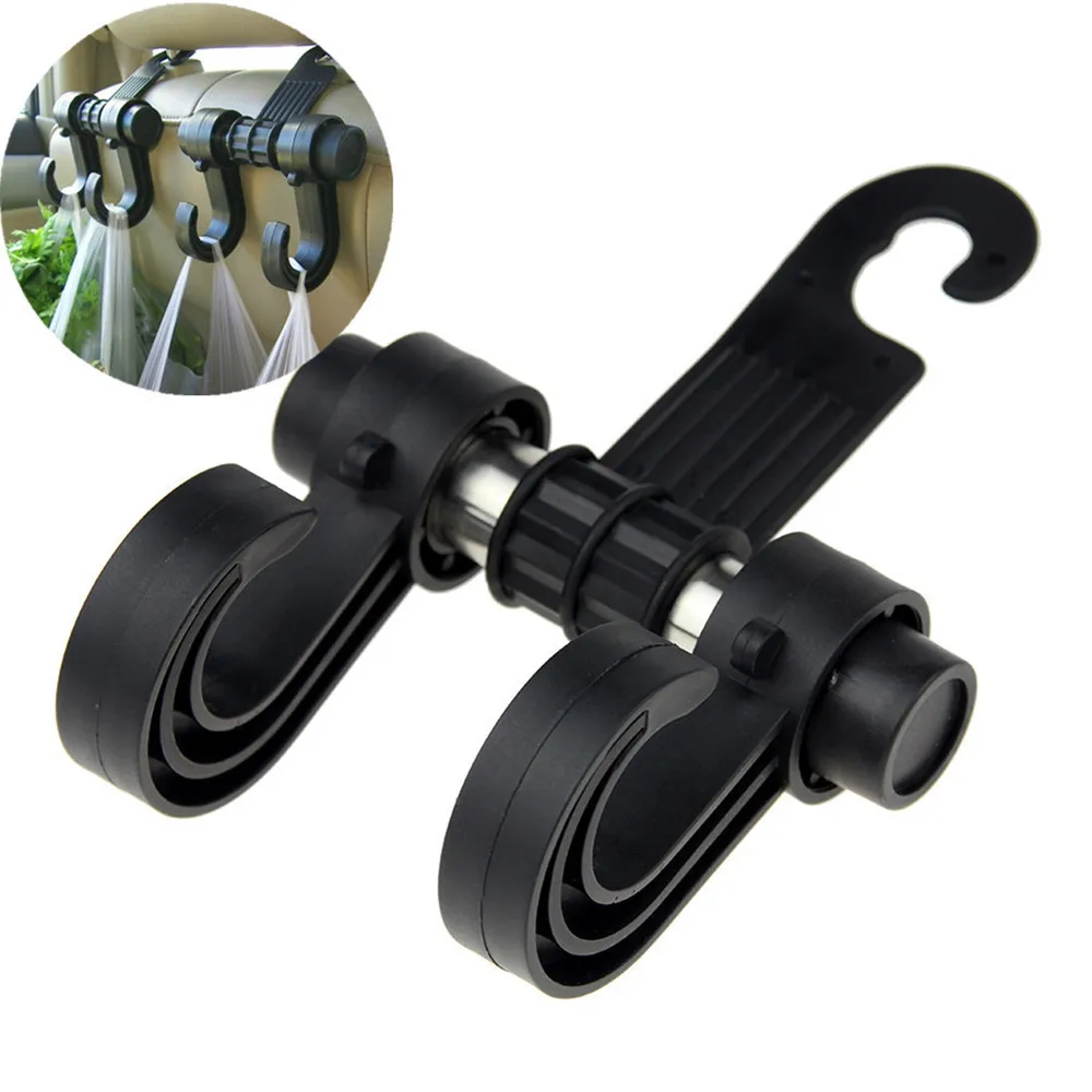 

2Pcs/Set Car Hook Multi-functional Creative Seat Car Seat Back Hook Double Hook Multi-purpose Back Hook Auto Interor Accessorie