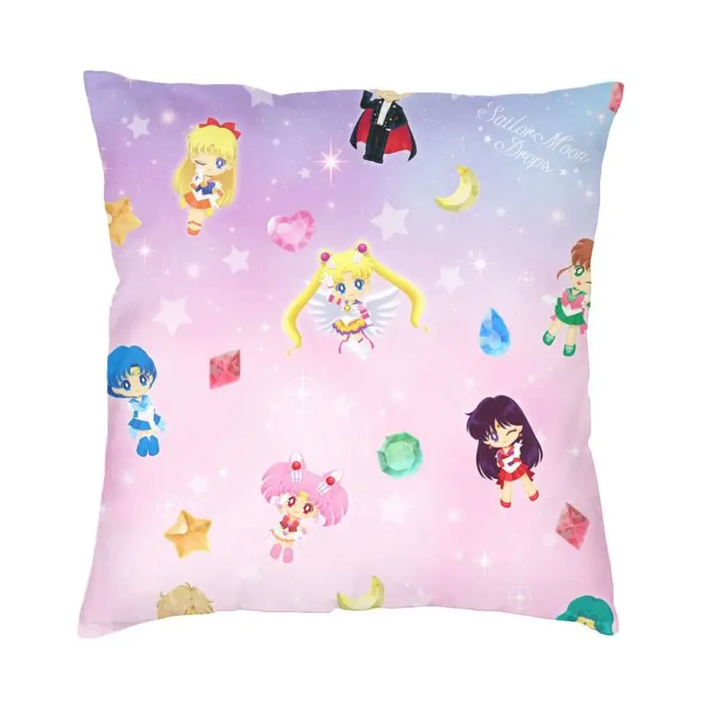 

Sailor Print Japanese Shojo Manga Cushion Cover Sofa Home Decorative Moon Girl Square Throw Pillow Case 45x45cm