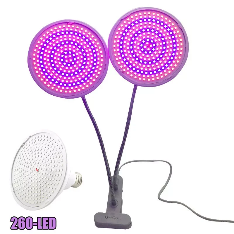 

New Dual 260 LED Plant grow light phytolamp Flower growbox tent room Growth Phyto greenhouse veg cultivo Growing Lights