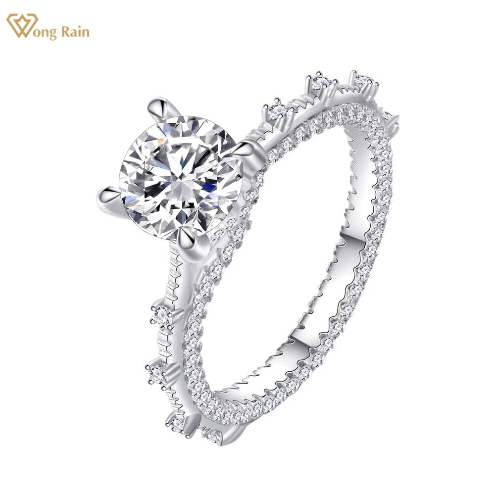 

Wong Rain 18K позолоченное кольцо из стерлингового серебра 925 пробы с круглой огранкой 7 мм Белый сапфир драгоценные камни для женщин ювелирные из...