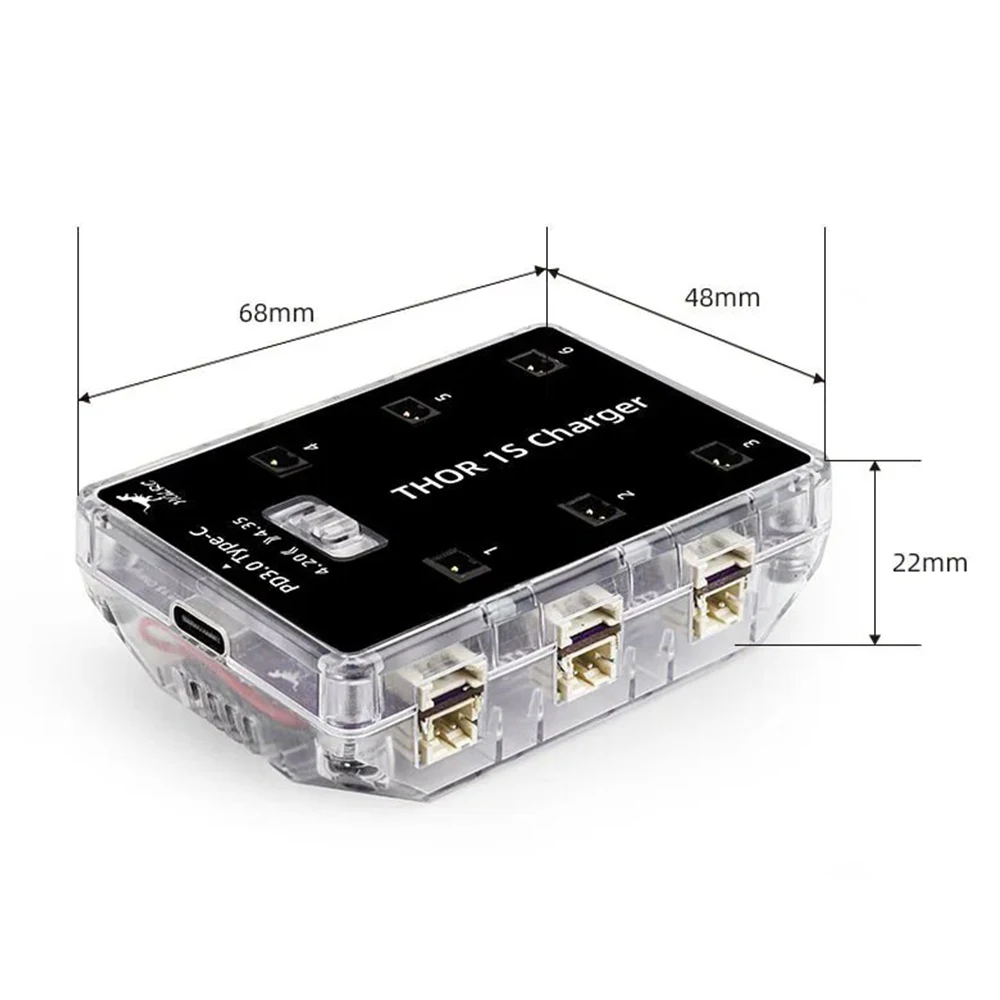 HGLRC 1S V2 6-полосное зарядное устройство LiPo аккумулятора Зарядное для