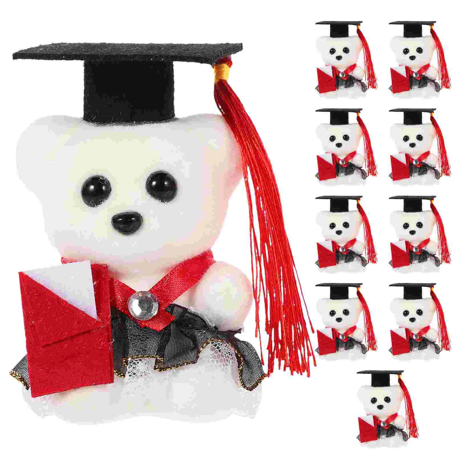

Graduation Bear Decor Stuffed Plush Doll Table Ornament Doctor Bear Doll Cartoon Flower Bundle Packaging Materials Gift