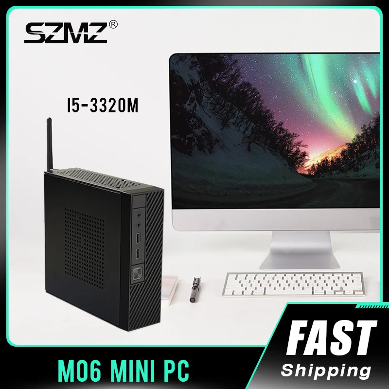 SZMZ Mini PC Core I5-3320M Windows 10 128GB 256GB Gaming Computer Intel WIFI HDMI VGA Desktop PC HTPC Gigabit Ethernet Office