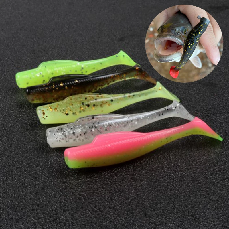 

6pcs/set TPR Soft Bait T-tail Floating Bait Fishing Lure 6cm/8cm