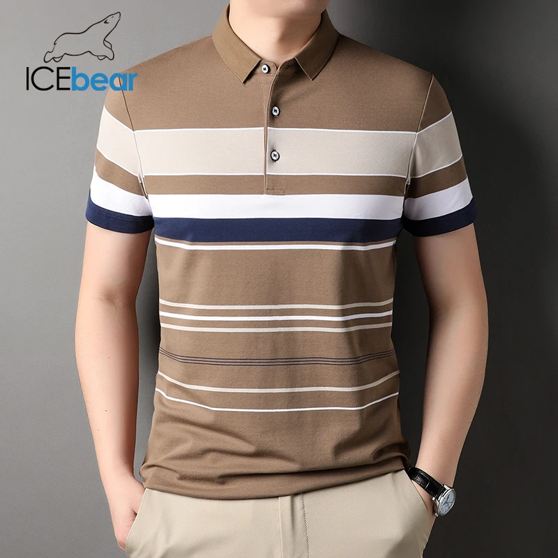 

ICEbear 2023 New Summer Men Clothing Business Polo T-Shirt Short Sleeve Tees Tops LM6327