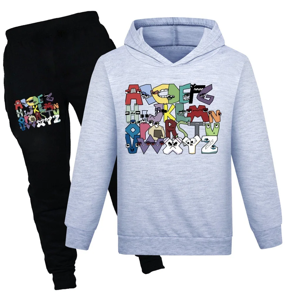 

Alphabet lore Children Clothing Spring Fall Boy Girls Hoodies+Pants Set Kids Fashion Pullovers Clothes Sweatshirts Sports suit