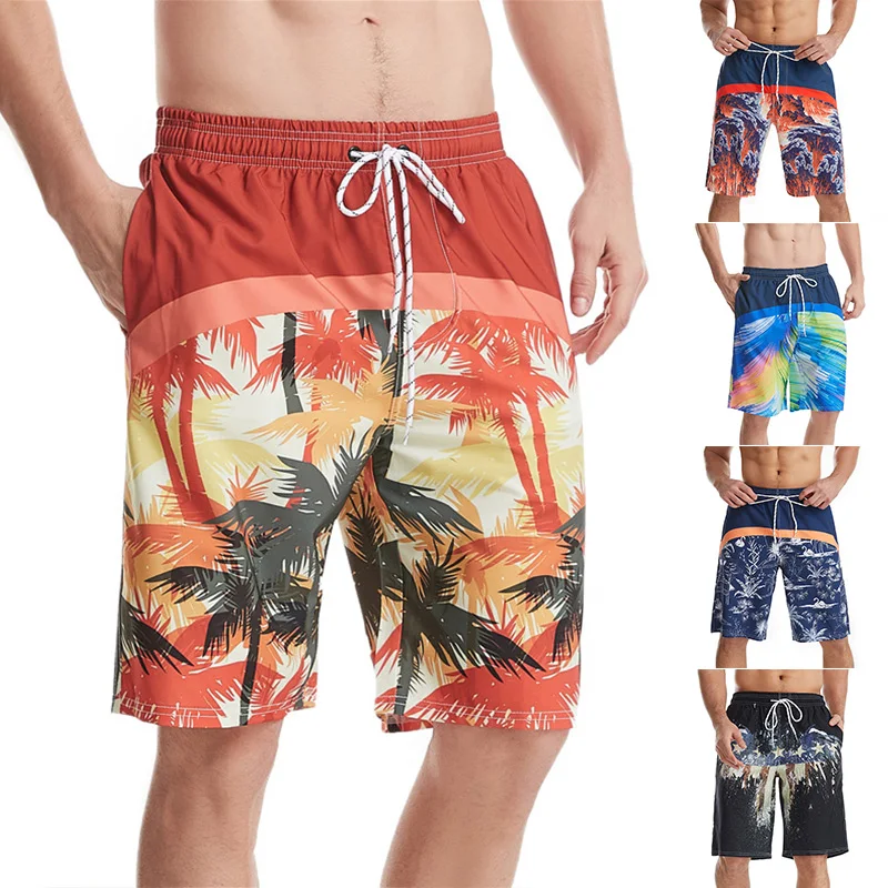 

2022 Summer Men Swimming Shorts Quick Dry Swimwear Beach Shorts Briefs Male Swim Trunks Beachwear Surf Shorts Stretchy Plus Size